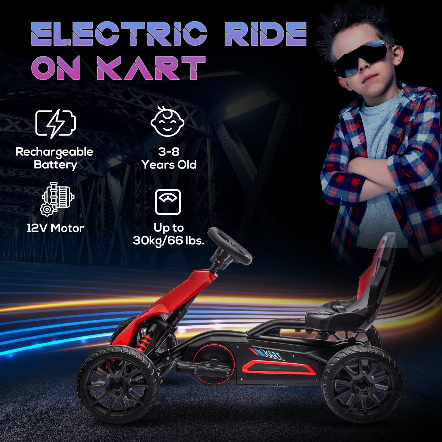 Karting électrique enfant 12V 7Ah tout-terrain
