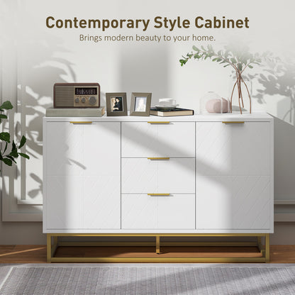 Meuble de rangement 120 cm avec portes et tiroirs