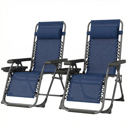 Chaises longues zéro gravité pliantes ensemble de 2