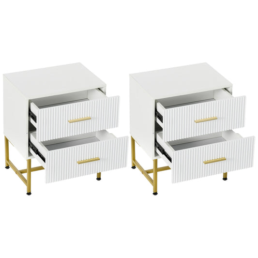 Table de Chevet Aosom avec Rangement - Ensemble de 2 Modernes