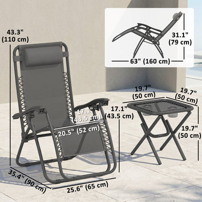 Chaise longue zéro gravité avec table latérale — Ensemble 2