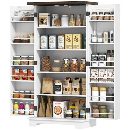 Armoire de cuisine style champêtre avec tablettes réglables