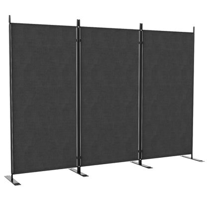 Outsunny Outdoor 3-Panel Folding Screen 176cm UV30+ Dark Grey