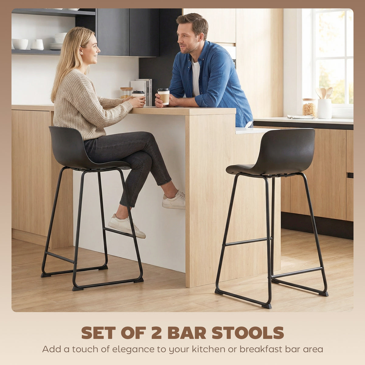 Ensemble de 2 tabourets de comptoir — noir
