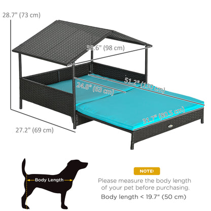 Niche surélevée avec auvent pour chiens moyens