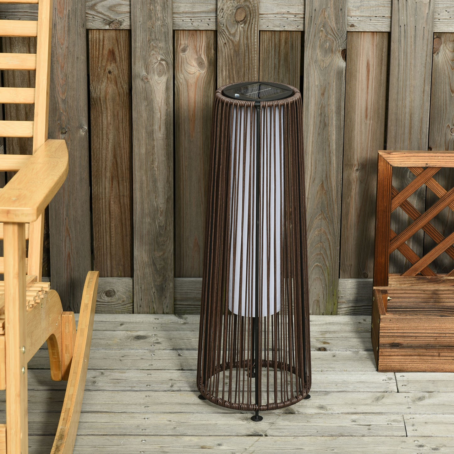 Lampe solaire tressée décorative extérieur LED automatique
