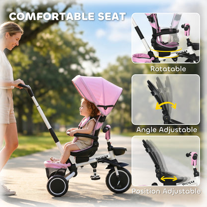 Tricycle évolutif 6-en-1 convertible poussette vélo enfant