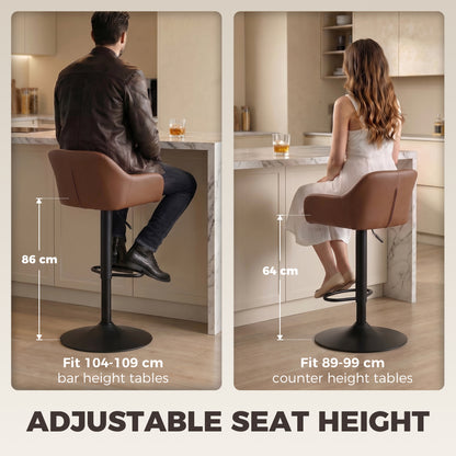 Tabourets de bar ajustables avec dossier — ensemble de 2
