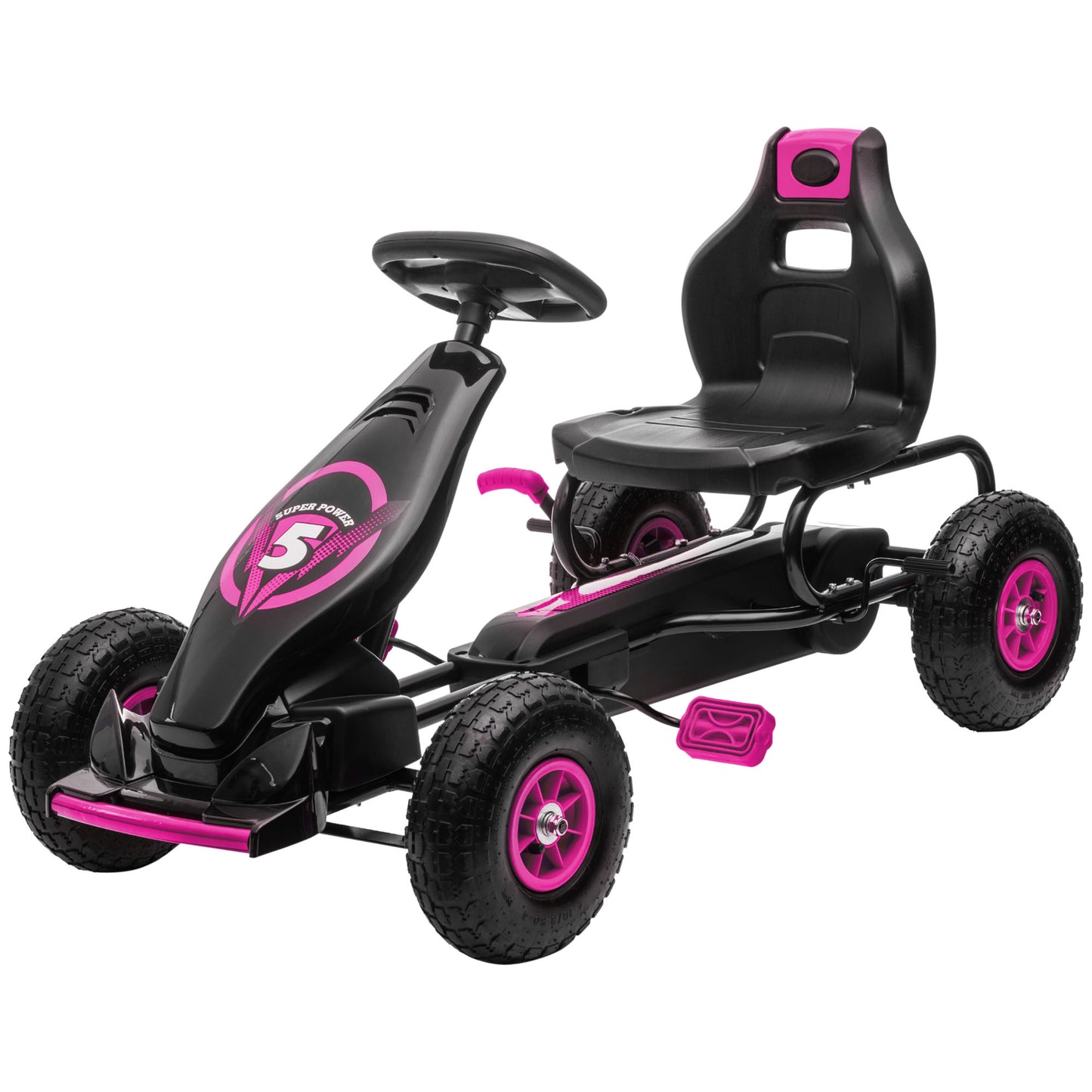 Kart à Pédales Aosom pour Enfants - Cadre Acier avec Freins