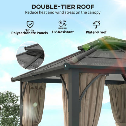 Gazebo toit rigide 10' x 10' polycarbonate double niveau