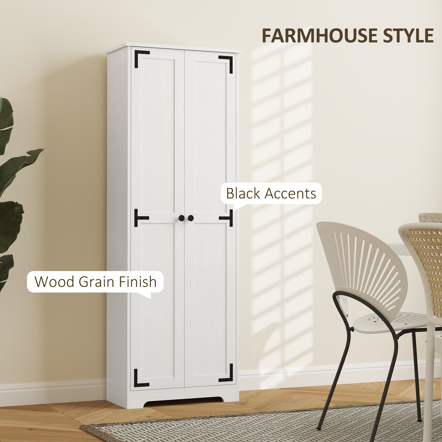 Armoire-garde-manger rustique 6 niveaux 2 portes