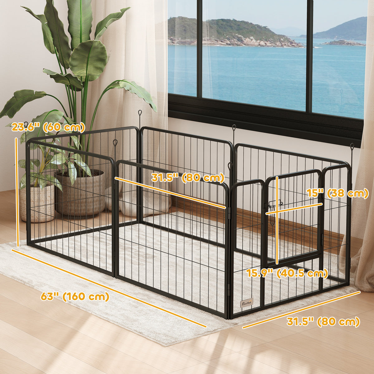 Parc pour chien robuste en acier modulable