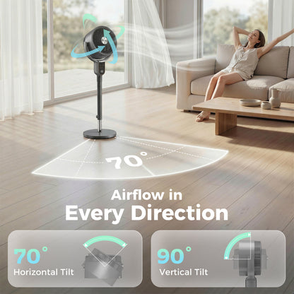 Ventilateur sur pied silencieux 8 vitesses avec aromathérapie