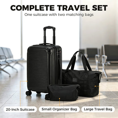 Ensemble bagages 3 pièces extensible avec serrure TSA