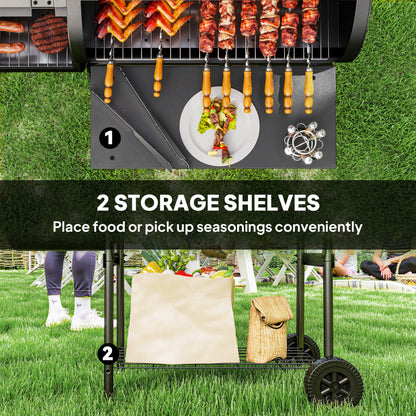 BBQ portable au charbon avec fumoir offset