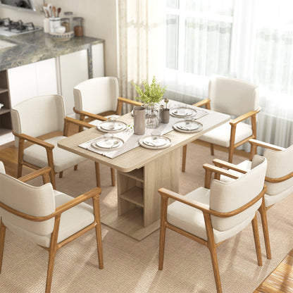 Table à manger extensible avec étagères intégrées