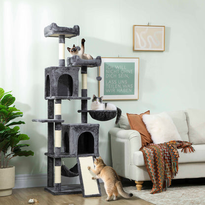 Arbre à chat multi-niveaux 177 cm avec condos et hamac