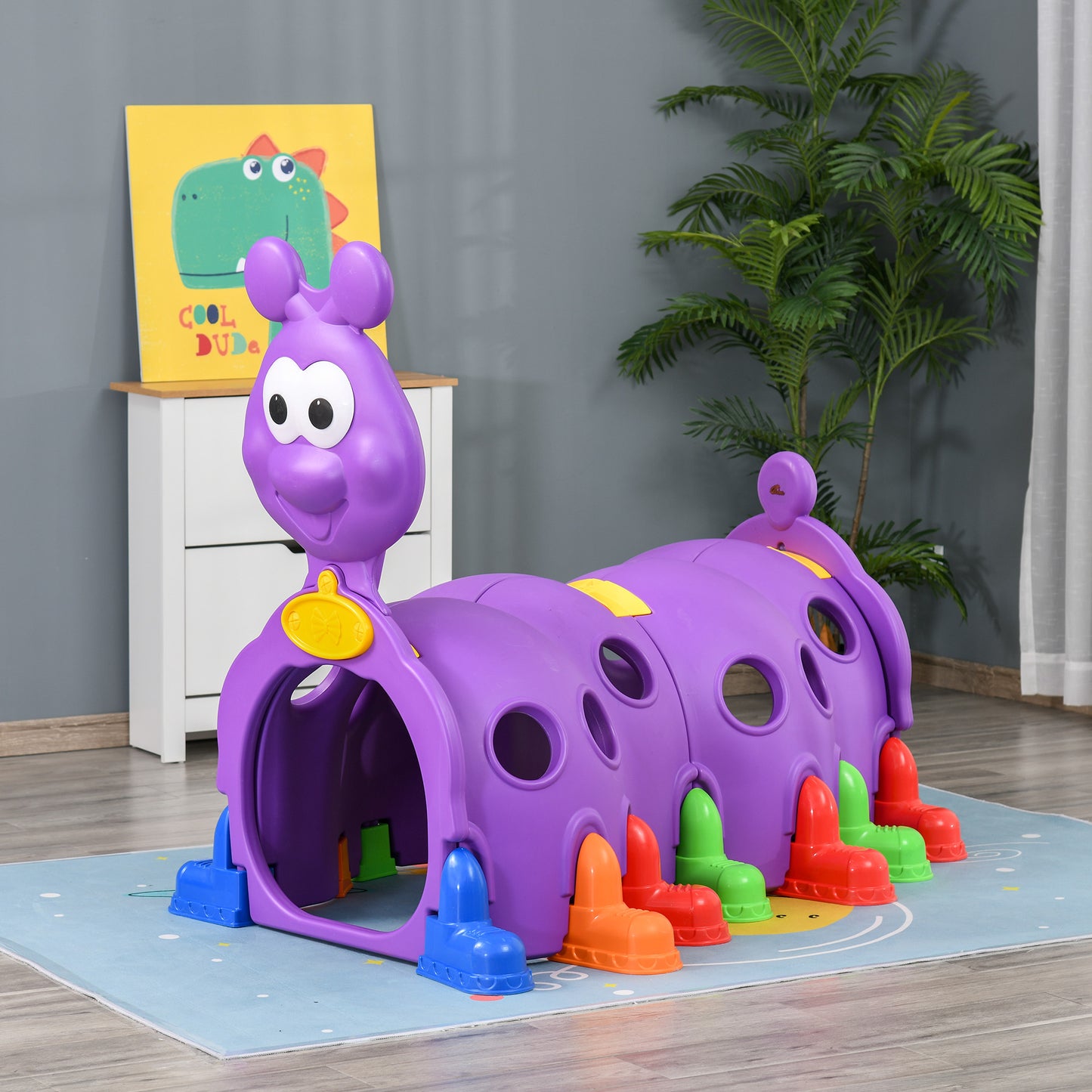 Tunnel de jeu chenille pour enfants 3-6 ans