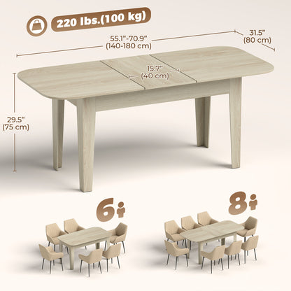Table à manger ovale extensible de style fermette