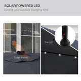 Parasol de patio solaire LED inclinable 10 x 10 pi