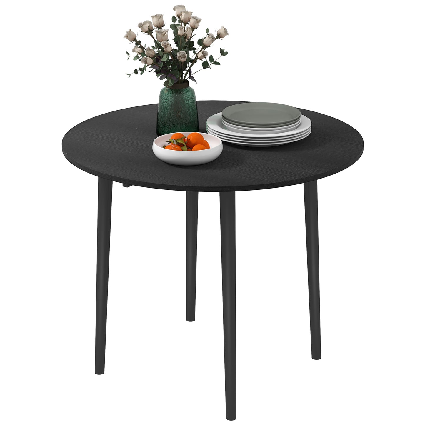 Table à manger pliante ronde à rallonges abattantes