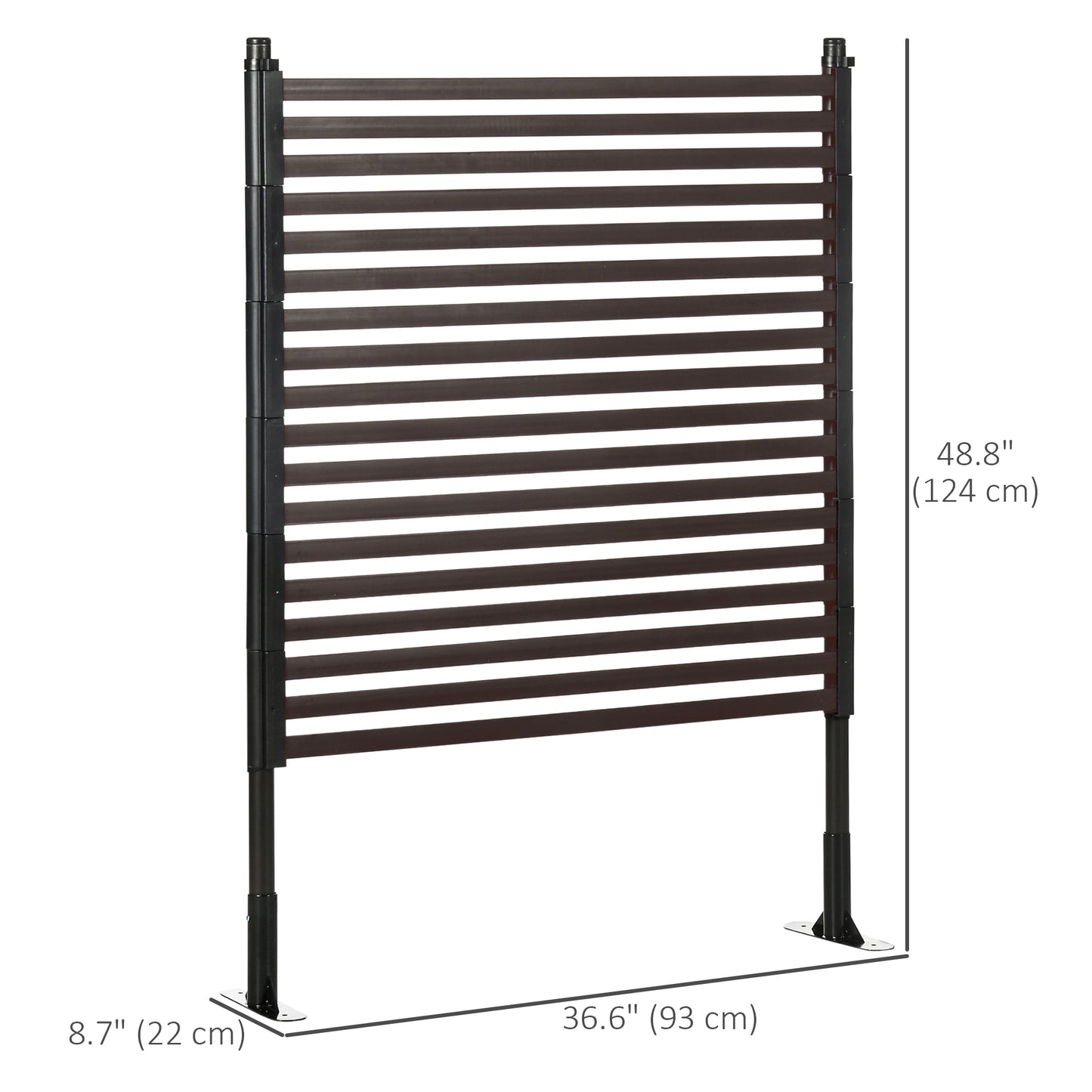 Outsunny 150cm Metal Garden Fence - Brown Outdoor Barrier