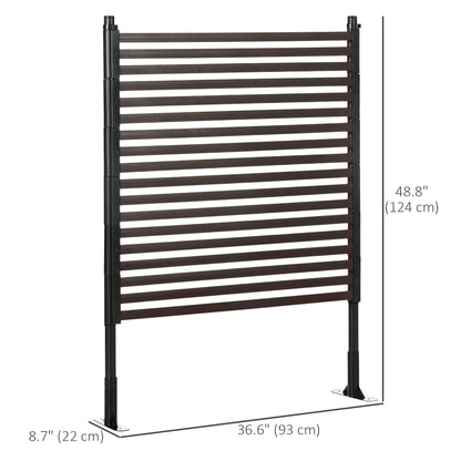 Outsunny 150cm Metal Garden Fence - Brown Outdoor Barrier