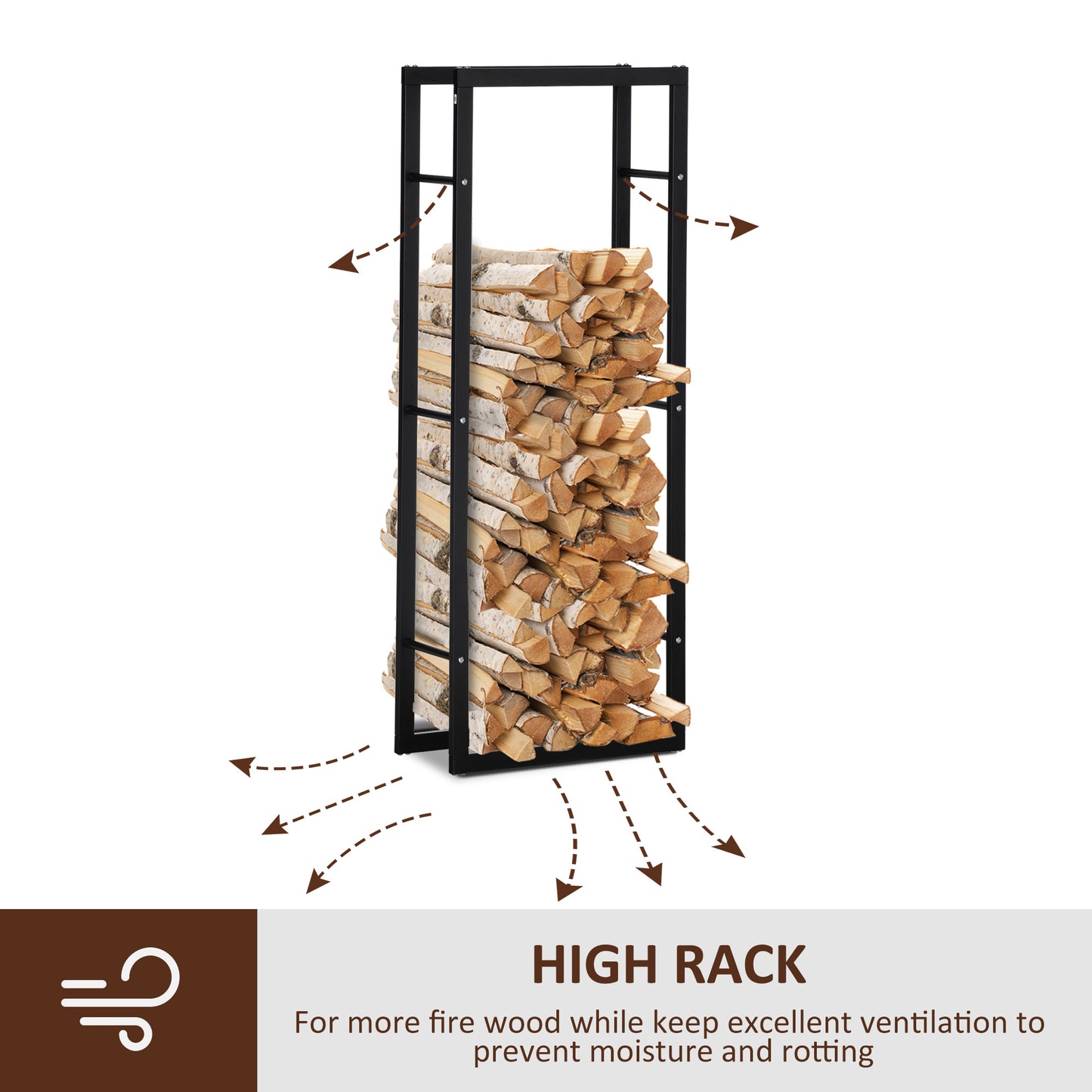 Râtelier à bois acier robuste 100 kg capacité