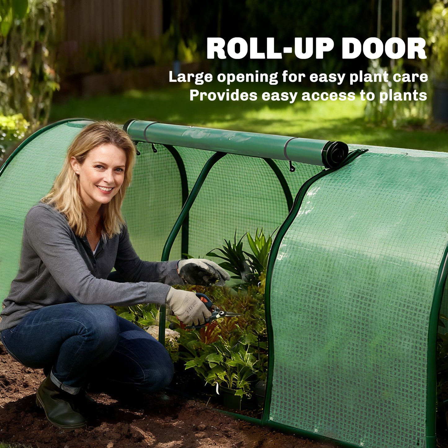 Outsunny 2m x 1m x 0.8m Tunnel Greenhouse - Portable with Zippered Doors