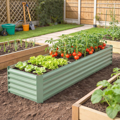 Bac de jardinage surélevé galvanisé 240 x 80 x 45 cm
