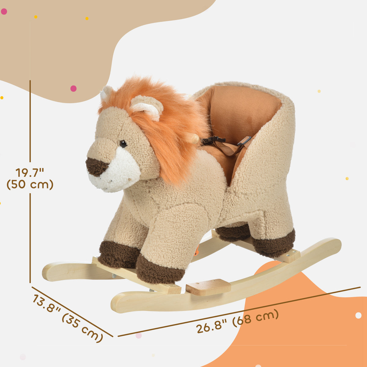 Cheval à bascule pour bébé lion en peluche