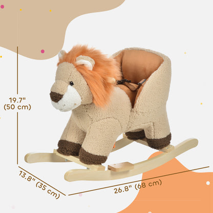 Cheval à bascule pour bébé lion en peluche