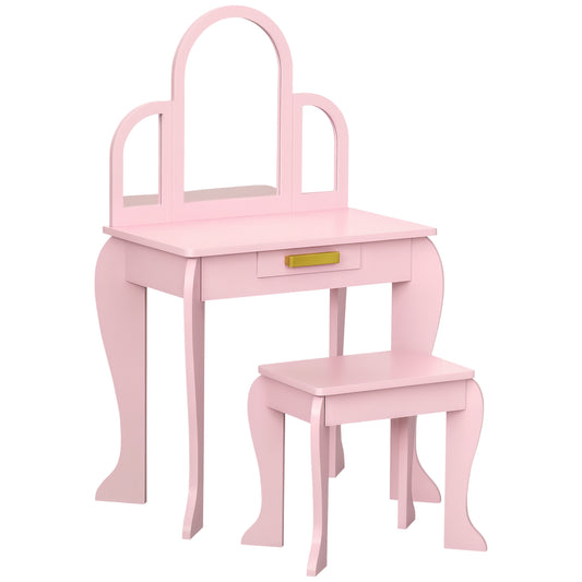 Coiffeuse enfant avec tabouret et miroirs