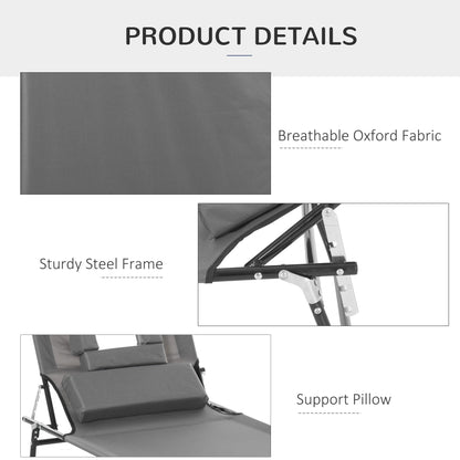 Chaise longue pliante avec trou visage ajustable