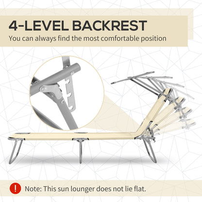 Chaise longue pliante avec auvent réglable