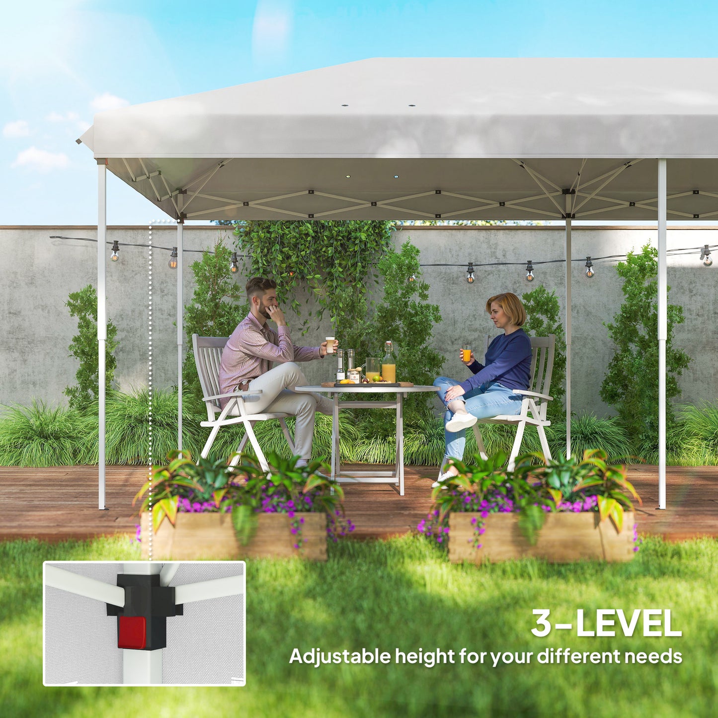 Tente gazebo pop-up 3x6m avec parois moustiquaire amovibles