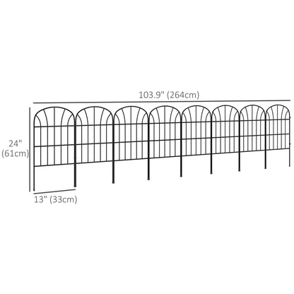 Clôture décorative de jardin 8 panneaux grille métal