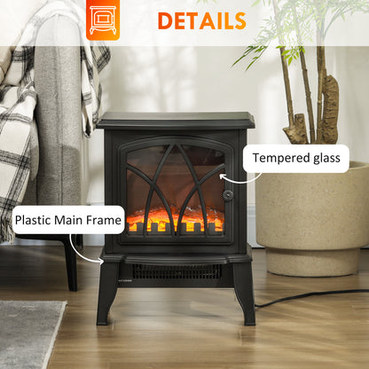 Foyer électrique sur pied avec flamme réaliste 1500W