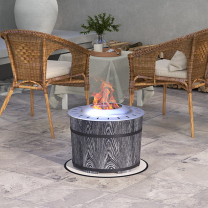 Foyer extérieur sans fumée avec tapis de protection