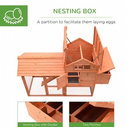 Poulailler en bois avec enclos et pondoir pour poules