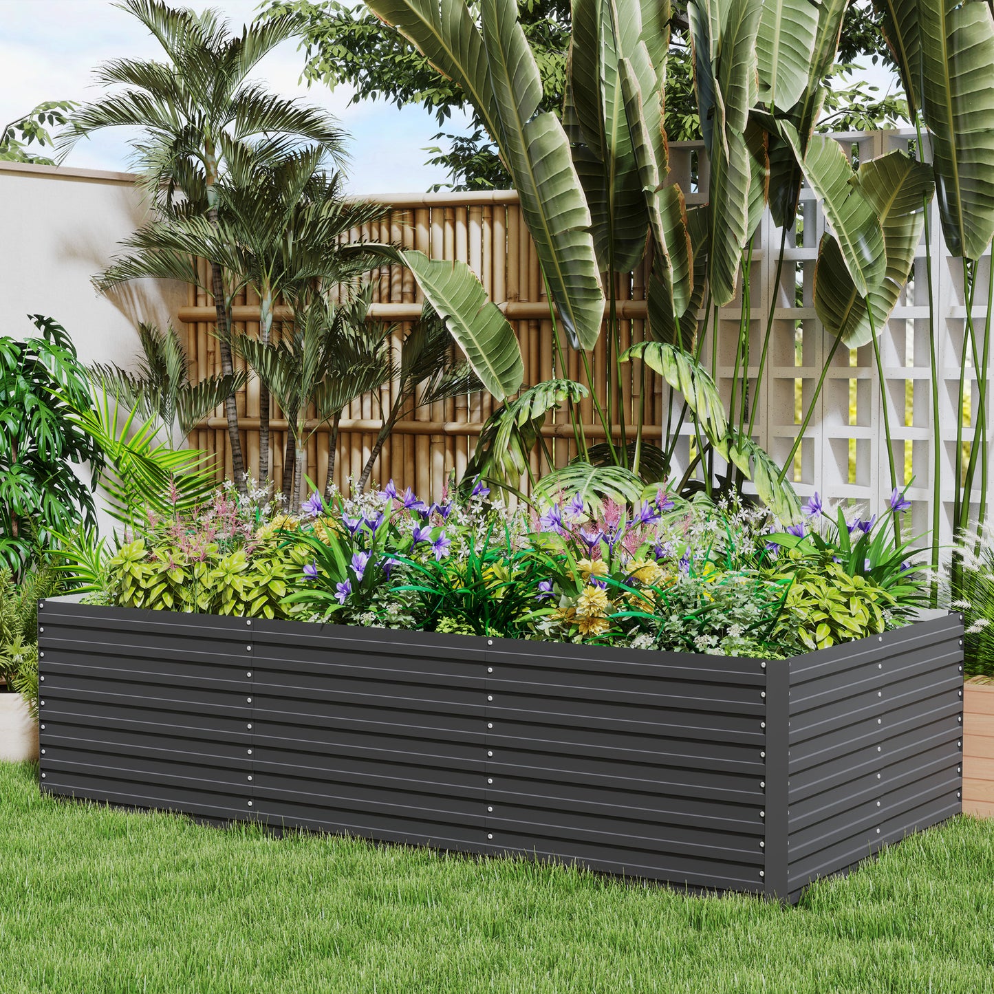 Bac de jardinage surélevé galvanisé extra profond 240x120x60cm