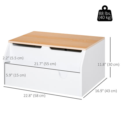 Coffre à jouets en bois avec couvercle et charnière