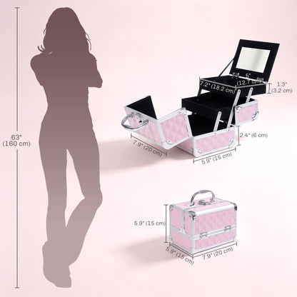 Mallette maquillage 3 étages miroir organisateur