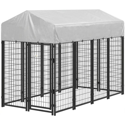 Enclos extérieur pour chien avec toit