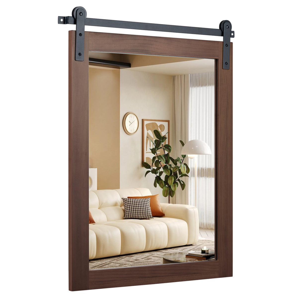 Miroir mural style fermette rectangulaire