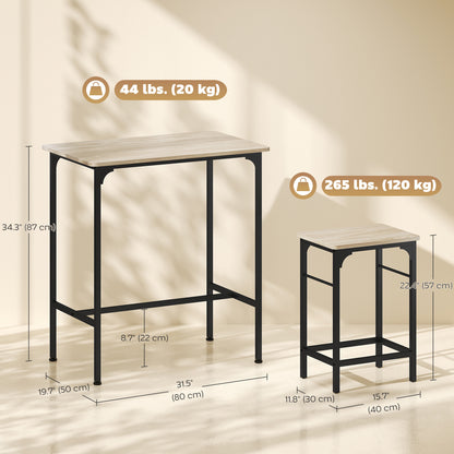 Ensemble table de bar et tabourets style industriel — Lot de 3