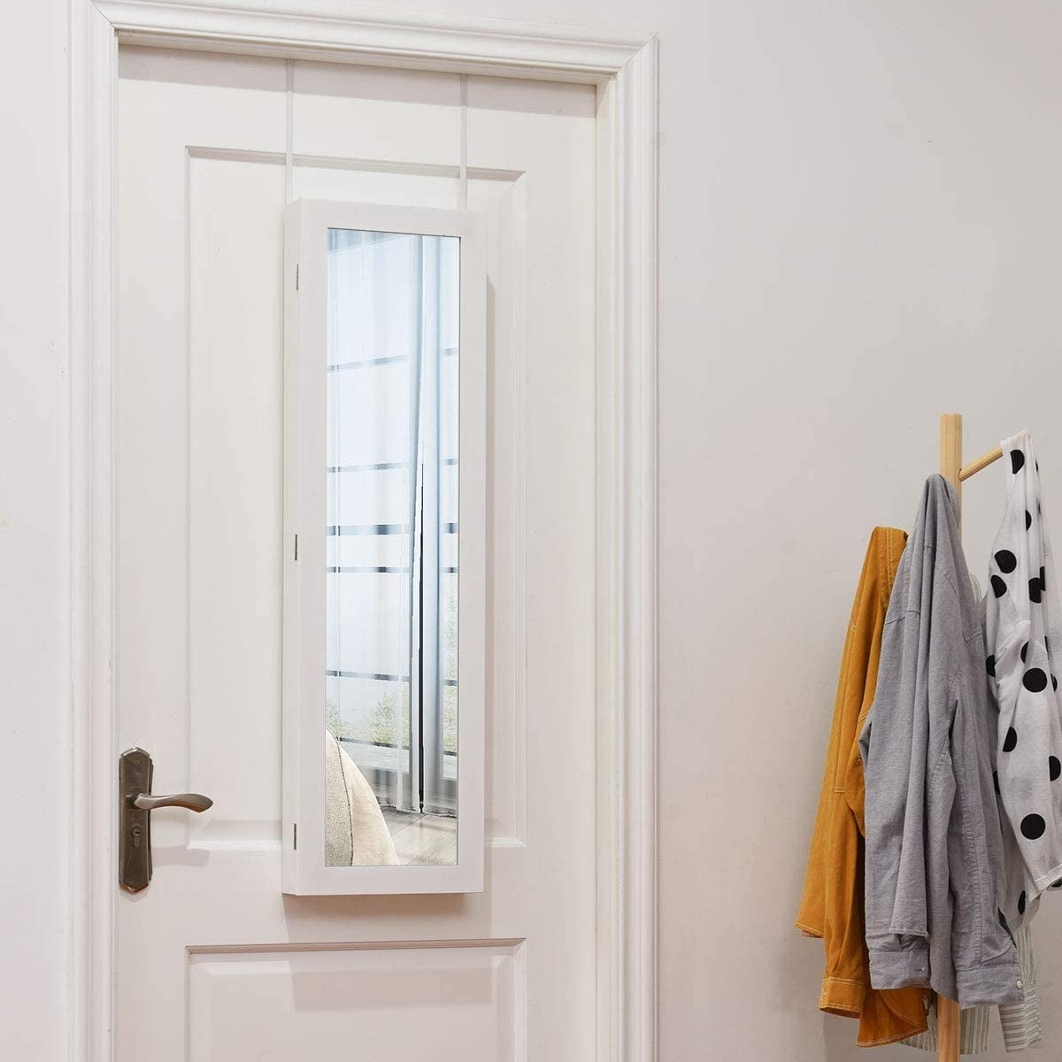 Armoire à bijoux à miroir pour mur ou porte