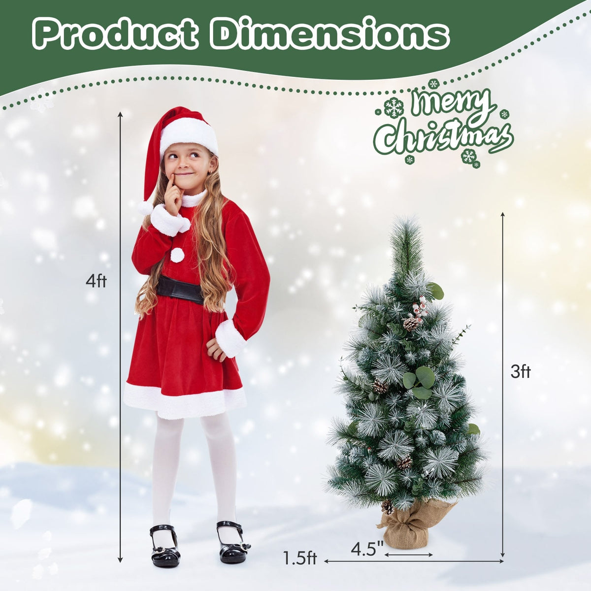 Petit arbre de Noël artificiel pré-éclairé 91 cm