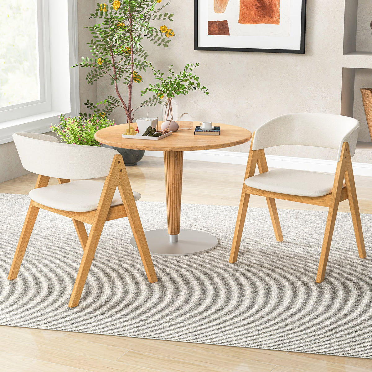 Chaises de salle à manger rembourrées — Lot de 2