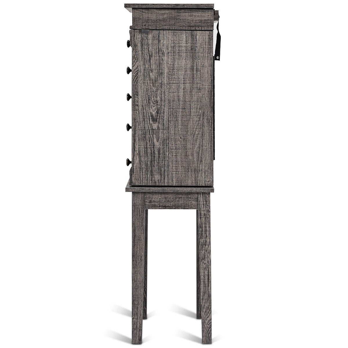 Armoire à bijoux sur pied avec miroir et pattes en bois